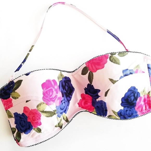 Seafolly | Floral Bustier Halter Swimsuit Top Sz 8 - Picture 1 of 4